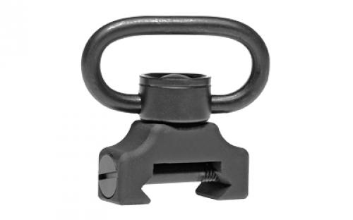 Troy QD360, QD Sling Mount with Swivel, 360 Degree Push Button, Black Finish, Fits Battlerail SMOU-PBS-00BT-00