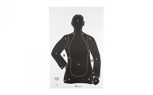 Action Target B-21E, Black Cardstock Target, 23x35, 100 Per Box B-21EBLACK-100