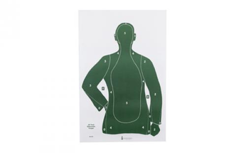 Action Target B-21E, Green Qualification Paper Target, 25 Yard Silhouette, 23x35, 100 Per Box B-21EGREEN-100