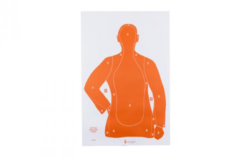 Action Target Action Target, B-21E, Orange Qualification Paper Target, 25 Yard Silhouette, 23x35, 100 Per Box B-21EORANGE-100