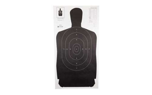 Action Target B-27S Standard Target, Full Size Black Silhouette, 24x45, 100 Per Box B-27SBLACK-100