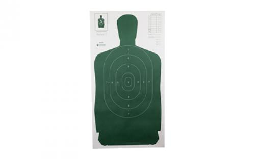 Action Target B-27S Standard Target, Full Size Green Silhouette, 24x45, 100 Per Box B-27SGREEN-100