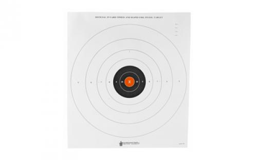 Action Target B-8, 25-Yard Timed And Rapid Fire Target, Black With Orange Center X-Ring, 21x24, 100 Per Box B-8(P)OC-100