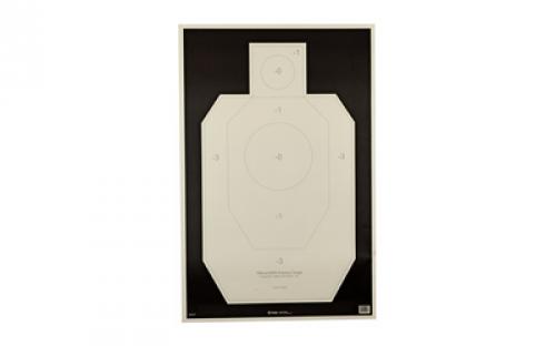 Action Target IDPA-P, Officially Licensed IDPA Practice Target, Black/White, 23x35, 100 Per Box IDPA-P-100