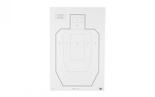 Action Target IPSC-P, Official USPSA/IPSC Practice Target, White/Black, 23x35, 100 Per Box IPSC-P-100