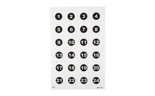 Action Target VB-24, Command Training Target, Military 3 Numbered Circles, Numbered 1 Thru 24, Black, 23x35, 100 Per Box VB-24-100