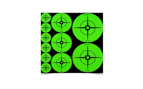 Birchwood Casey Target Spots Assortment, Green, 60-1 Targets, 30-2 Targets, 10-3 Targets BC-33938