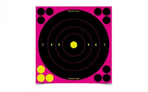 Birchwood Casey Shoot-N-C Target, Bullseye, 8, 6 Targets, Pink BC-34808