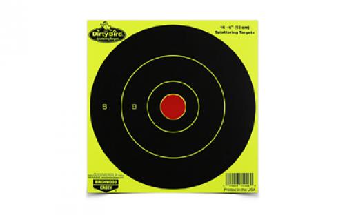 Birchwood Casey Dirty Bird Target, Round Bullseye, 6, 16 Targets, Yellow BC-35906