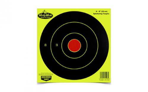 Birchwood Casey Dirty Bird Target, Bullseye, 8, 8 Targets, Yellow BC-35908