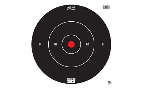 Pro-Shot Products Splatter Shot, 12 Bullseye, Paper Target, 5 Pack, Black/White 12B-WHTE-TG-5PK