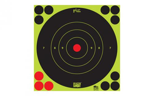 Pro-Shot Products Splatter Shot, 8 Bullseye, Adhesive Target, 6 Pack, Black/Green 8B-GREEN-6PK