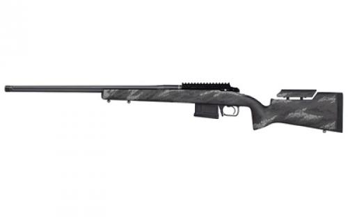 Aero Precision SOLUS Hunter, Bolt Action Rifle, 6.5 Creedmoor, 24 Fluted Barrel, Threaded 5/8x24, Cerakote Finish, Black, Carbon Fiber Stock with Tiger Stripe Pattern, 5 Rounds, 1 AICS Magazine APBR01040002