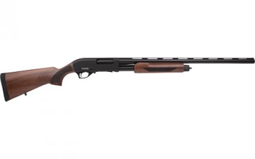 Armscor AG26 Pump Shotgun, 12 Gauge, 3" Chamber, 26" Barrel, Walnut Stock, Matte Finish, Black, Fiber Optic Front Sight, Push Button Safety, 5 Rounds, Includes 3 Chokes- IC, M, F PA12H26-WD