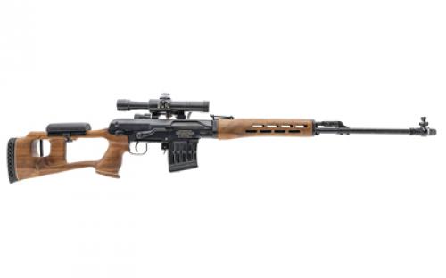 B&T HD-18 Sporting Rifle, Dragunov, Semi-automatic Rifle, AK-47, 7.62X54R, 24 Barrel, Modular Muzzle Device, MLOK Handguard, Matte Finish, Black, Sporter Style Wooden Buttstock, 2 Magazines, 10 Rounds, Includes PSO1-MS Scope, Cheek Riser, Elongated Flash Hider FEG-HD18