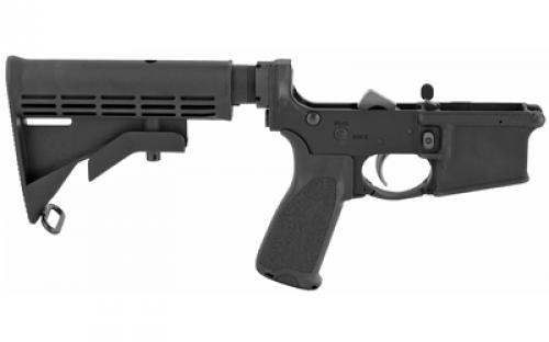 Bravo Company Semi-automatic Complete Lower Receiver, AR, 223 Remington/556NATO, Anodized Finish, Black, BCM M4 Milspec Stock Gen 2, Fire Controls Marked SAFE and SEMI, BCMGUNFIGHTER Enhanced Trigger Guard, BCMGUNFIGHTER QD End Plate, BCMGUNFIGHTER Pistol Grip LRG-STK-M4