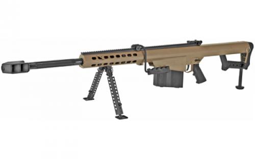 Barrett 82A1, Semi-automatic Rifle, 50BMG, 20" Fluted Barrel, 2 Port Muzzle Brake, Cerakote Finish, Flat Dark Earth, Synthetic Stock, 10 Rounds, 1 Magazine, Carry Case 14030