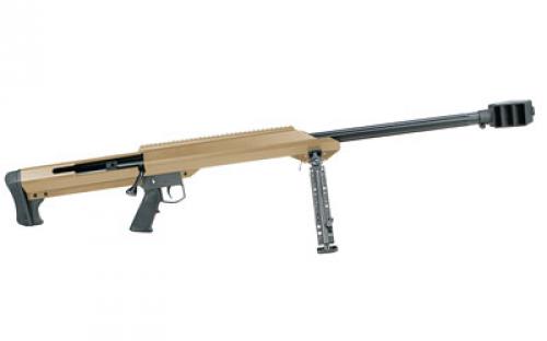 Barrett 99A1, Single Shot, 50BMG, 29 Fluted Barrel, Flat Dark Earth Stock, Cerakote Finish, Black, Bi-Pod 14032