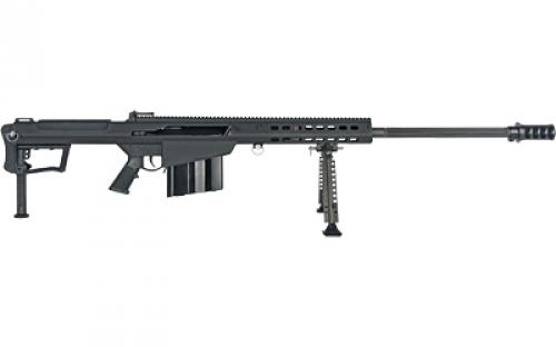 Barrett M107A1, Semi-automatic Rifle, 50 BMG, 20" Barrel, Cerakote Finish, Black, Synthetic Stock, Front and Rear Flip Sights, 10 Rounds, 1 Magazine, Monopod, Bipod and Pelican Hard Case Included, Steel Receiver 18062