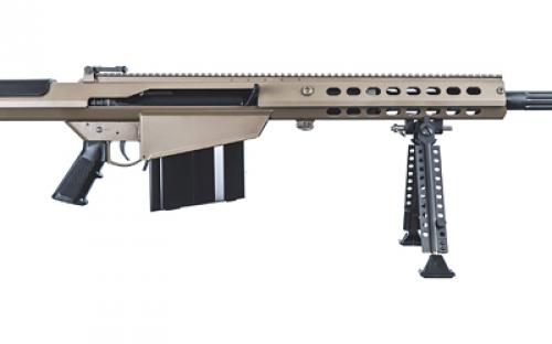 Barrett M107A1, Semi-automatic, 50 BMG, 29 Barrel, Flat Dark Earth Cerakote Finish, Synthetic Stock, Front/Rear Flip Sights, 10 Rounds, 1 Magazine, Includes Bipod, Pelican Hard Case, Steel Receiver, BLEM (Hard Case Damaged) 18065