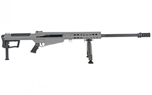 Barrett M107A1, Semi-automatic Rifle, 50 BMG, 29 Barrel, Cerakote Finish, Tungsten Gray, Synthetic Stock, Front and Rear Flip Sights, 10 Rounds, 1 Magazine, Monopod, Bipod and Pelican Hard Case Included, Steel Receiver 18067