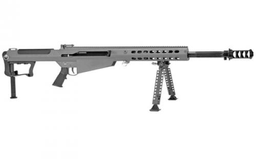 Barrett M107A1, Semi-automatic Rifle, 50 BMG, 20 Barrel, Cerakote Finish, Tungsten Gray, Synthetic Stock, Front and Rear Flip Sights, 10 Rounds, 1 Magazine, Monopod, Bipod and Pelican Hard Case Included, Steel Receiver 18068