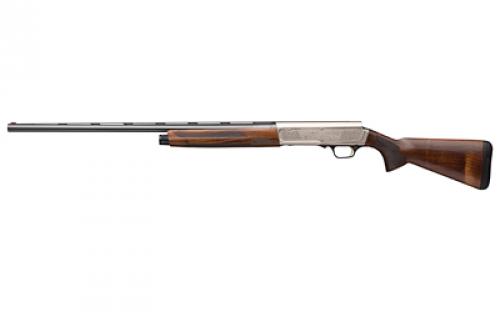 Browning A5 Ultimate, Semi-automatic Shotgun, 16 Gauge 2.75 Chamber, 28 Barrel, Blued Finish, Black, Silver Receiver, Fiber Optic Front Sight, Wood Stock, Includes 3 Choke Tubes - F, M, IC, 4 Rounds 0118205004