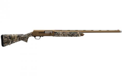 Browning A5 Wicked Wing, Semi-automatic Shotgun, 12 Gauge, 3.5 Chamber, 28 Barrel, Cerakote Finish, Burnt Bronze, Fiber Optic Front Sight, Synthetic Stock, Realtree Max 7 Camouflage Finish, Includes 3 Choke Tubes - F, M, IC, 4 Rounds 0119112004