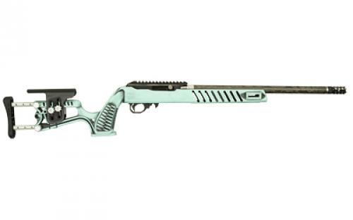 Black Rain Ordnance Professional, Semi-automatic Rifle, 22 LR, 18.5 Proof Research Threaded Barrel, 1/2X28 Thread Pitch, Cerakote Finish, Robin's Egg Blue Battleworn, Luth AR MCA-22 Stock, 10 Rounds, 1 Magazine BRO-22-P-TBB