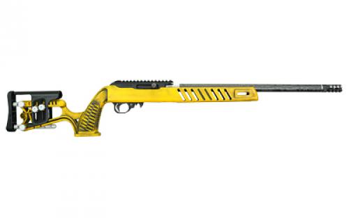 Black Rain Ordnance Professional, Semi-automatic Rifle, 22 LR, 18.5" Proof Research Threaded Barrel, 1/2X28" Thread Pitch, Cerakote Finish, Yellow Battleworn, Luth AR MCA-22 Stock, 10 Rounds, 1 Magazine BRO-22-P-YB