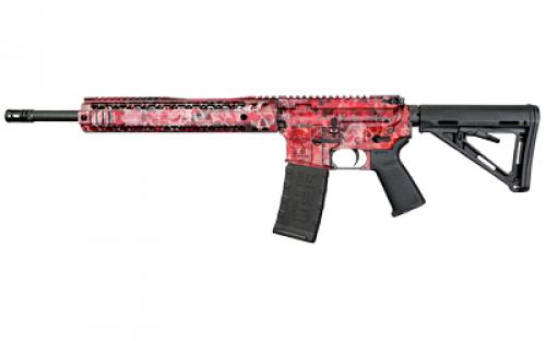 Black Rain Ordnance Spec+, Semi-automatic Rifle, AR, 223 Remington/556NATO, 16 Chrome-Moly Barrel, Anodized Finish, Red Skulls, 12 Free Float M-LOK Handguard, Magpul Pistol Grip, Magpul Stock, Black, 30 Rounds, 1 Magazine BRO-CRYPT-RED