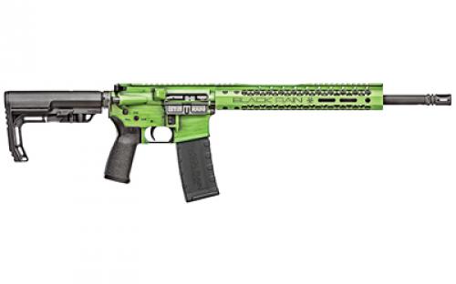 Black Rain Ordnance Spec+, Semi-automatic Rifle, AR, 223 Remington/556NATO, 16 Chrome-Moly Barrel, Anodized Finish, Zombie Green Battleworn, 12 Free Float M-LOK Handguard, Mission First Tactical Pistol Grip, Mission First Tactical Stock, Black, 30 Rounds, 1 Magazine BRO-FUSION-ZGB