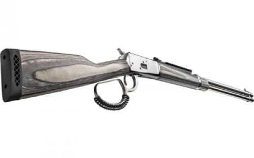 Rossi R92, Large Loop, Lever Action Rifle, 357 Magnum, 20" Barrel, Stainless Steel Finish, Silver, Green Laminate Wood Stock, Buckhorn Sights, 8 Rounds, Right Hand 923572093-LW