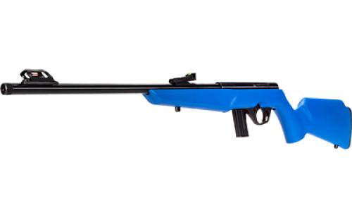 Rossi RB22, Bolt Action Rifle, 22LR, 16" Threaded Barrel, 1/2x28, Matte Finish, Black, Blue Synthetic Stock, Compact, Adjustable Fiber Optic Sights, 10 Rounds, 1 Magazine RB22L1611BL