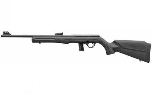 Rossi RB22, Bolt Action Rifle, 22LR, 18.5 Barrel, Matte Finish, Black, Synthetic Stock, Adjustable Fiber Optic Sights, 10 Rounds, 1 Magazine RB22L1811