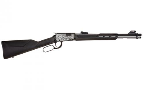 Rossi Rossi Gallery, Lever Action, 22LR, 18" Barrel, Matte Finish, Black, Synthetic Stock, Adjustable Sights, Scroll Engraving, 15 Rounds RL22181SY-EN13