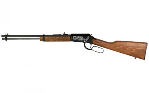 Rossi Rio Bravo, Lever Action, 22 LR, 18 Barrel, Adjustable Sights, Wood Stock, Life, Liberty, and the Pursuit of Happiness Engraved on Receiver, 15 Rounds RL22181WD-EN19