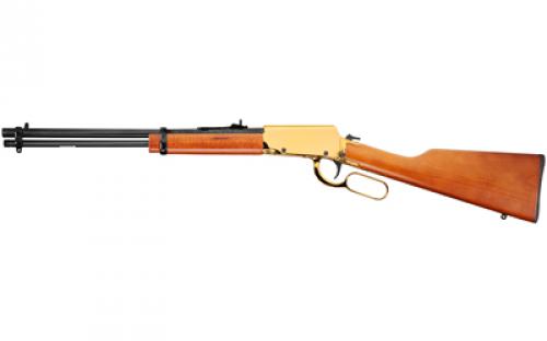 Rossi Rio Bravo, Lever Action, 22LR, 18 Barrel, PVD Gold Receiver, Blued Barrel, Wood Stock, Adjustable Sights, 15 Rounds RL22181WD-GLD1