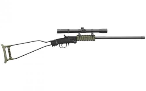 Chiappa Firearms Little Badger Single Shot, 22LR, 16.5 Threaded Barrel, 1/2x28, Olive Drab Green Accents, Wire Stock, Picatinny Forend, 1 Round 500.232