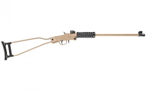 Chiappa Firearms Little Badger, Single Shot, Rifle, 22 LR, 16.5 Barrel, Threaded Barrel, 1/2x24, Cerakote Finish, Desert Sand, Wire Stock with Shell Holder, Adjustable Sights, 1 Round, Includes Backpack, Ambidextrous 500.255