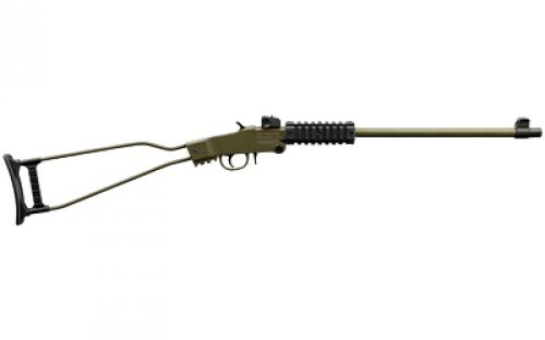 Chiappa Firearms Little Badger Single Shot, 22LR, 16.5 Threaded Barrel, 1/2x28, Cerakote Finish, Olive Drab Green, Wire Stock, Picatinny Forend, 1 Round 500.266