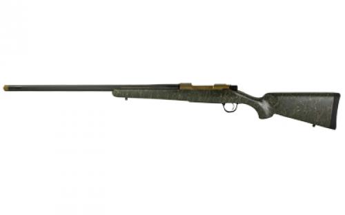 Christensen Arms Ridgeline, Bolt Action Rifle, 7MM Remington, 26 Threaded Carbon Fiber Wrapped Barrel, 5/8x24 Stainless Radial Muzzle Brake, Burnt Bronze Cerkoted Receiver, Carbon Fiber Composite Stock, Green with Black and Tan Webbing, 3 Rounds 801-06029-00