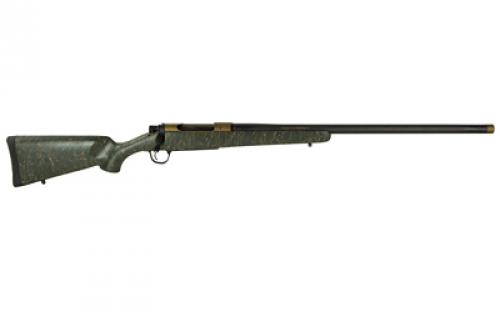 Christensen Arms Ridgeline, Bolt Action Rifle, 7MM Remington, 26" Threaded Carbon Fiber Wrapped Barrel, 5/8x24 Stainless Radial Muzzle Brake, Burnt Bronze Cerkoted Receiver, Carbon Fiber Composite Stock, Green with Black and Tan Webbing, 3 Rounds 801-06029-00