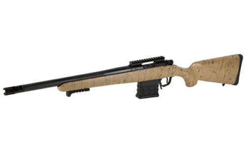 Christensen Arms Ridgeline Scout, Bolt Action Rifle, 308 Winchester, 16" Carbon Fiber Wrapped Threaded Barrel, 5/8x24, 3-Prong Flash Hider, 1:10 Twist, Black Nitride Finish, Tan/Black Carbon Fiber Composite Stock, TriggerTech Flat Trigger, 5 Rounds, 1 Magazine 801-06120-00