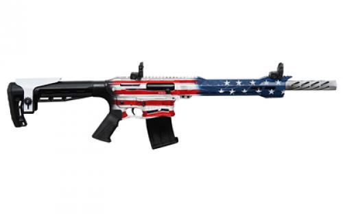 Citadel BOSS-25, Semi-automatic Shotgun, 12 Gauge, 3 Chamber, 18.75 Barrel, Cerakote Finish, Red/White/Blue USA Flag, Synthetic Furniture, 5 Rounds, 2 Magazines, Includes 5 Choke Tubes CBOSS2512-USA