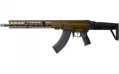 CMMG DISSENT MK47, Semi-automatic Rifle, 7.62X39mm, 16.1 Medium Taper Threaded Barrel, ZEROED 308 Muzzle Brake, Cerakote Finish, Midnight Bronze, Free Float M-LOK Handguard, DISSENT Side Folding Stock, Manual Safety, 30 Rounds, 2 Magazines 86AD60B-MB