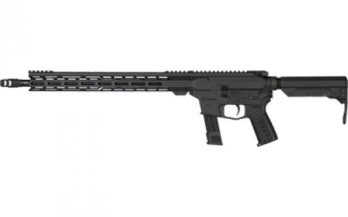 CMMG Resolute MK17, Semi-automatic Rifle, 9MM, 16.1 Barrel, Threaded Barrel, 1/2x28, ZEROED SR Brake, Cerakote Finish, Armor Black, 15 Free Float M-LOK Handguard, ZEROED Polymer Grip, CMMG RipStock, Manual Safety, 21 Rounds, 1 Magazine 92AE6FB-AB