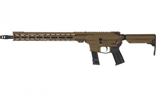 CMMG Resolute MK17, Semi-automatic Rifle, 9MM, 16.1 Barrel, Threaded Barrel, 1/2x28, ZEROED SR Brake, Cerakote Finish, Midnight Bronze, 15 Free Float M-LOK Handguard, ZEROED Polymer Grip, CMMG RipStock, Manual Safety, 21 Rounds, 1 Magazine 92AE6FB-MB