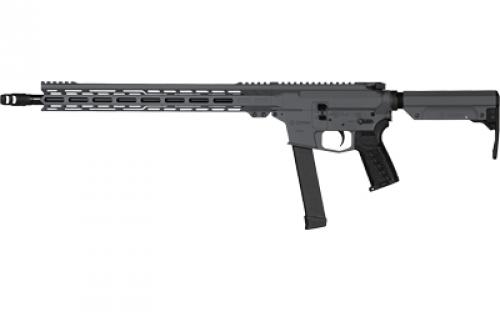 CMMG Resolute MKGS, Semi-automatic Rifle, 9MM, 16.1 Barrel, Threaded Barrel, 1/2x28, ZEROED SR Brake, Cerakote Finish, Gray, 15 Free Float M-LOK Handguard, ZEROED Polymer Grip, CMMG RipStock, Manual Safety, 33 Rounds, 1 Magazine, Glock Magazine Compatible 99AE6C9-SG