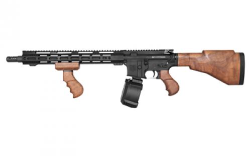 Diamondback Firearms DB9R, Semi-automatic, AR, 9MM, 16 Barrel, Anodized Finish, Black, Wood Furniture, 15 M-LOK Free Float Handguard, 50 Rounds, 1 MagPul Drum Magazine, Includes Savior Equipment Ultimate Guitar Case DB1425P001